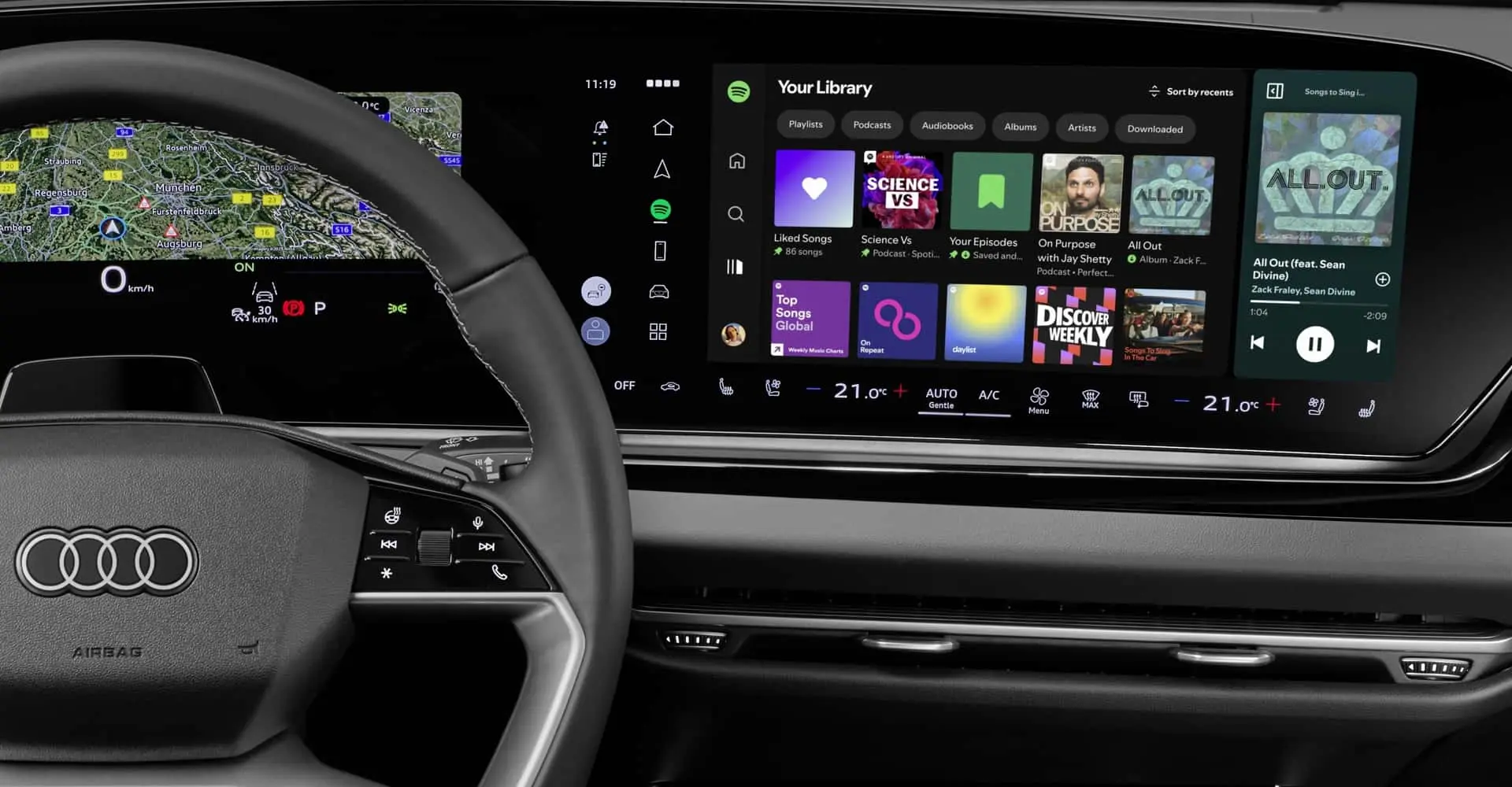 Audi, Akıllı Telefona İhtiyaç Duymayan Yerleşik Spotify Uygulamasını Sunan İlk Marka Oldu